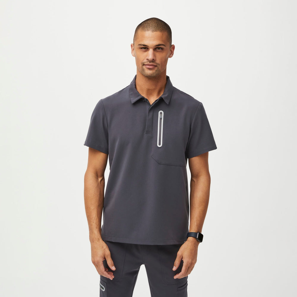 men's Charcoal Performance Dothan Contrast - Classic ScrubPolo™