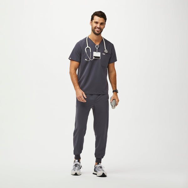 Men's Charcoal Leon™ - Three-Pocket Scrub Top