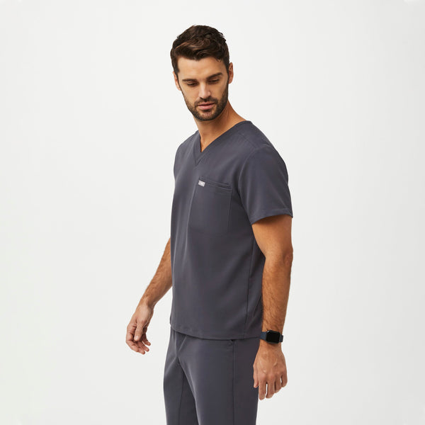 Men's Charcoal Leon™ - Three-Pocket Scrub Top