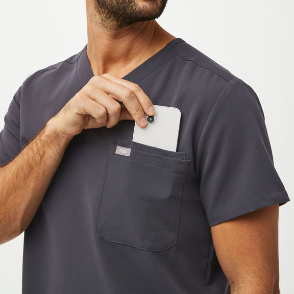 Men's Charcoal Leon™ - Three-Pocket Scrub Top