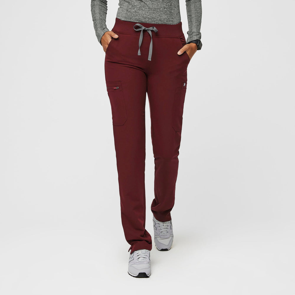 women's Burgundy Yola™ - Petite Skinny Scrub Pants 2.0 (3XL - 6XL)