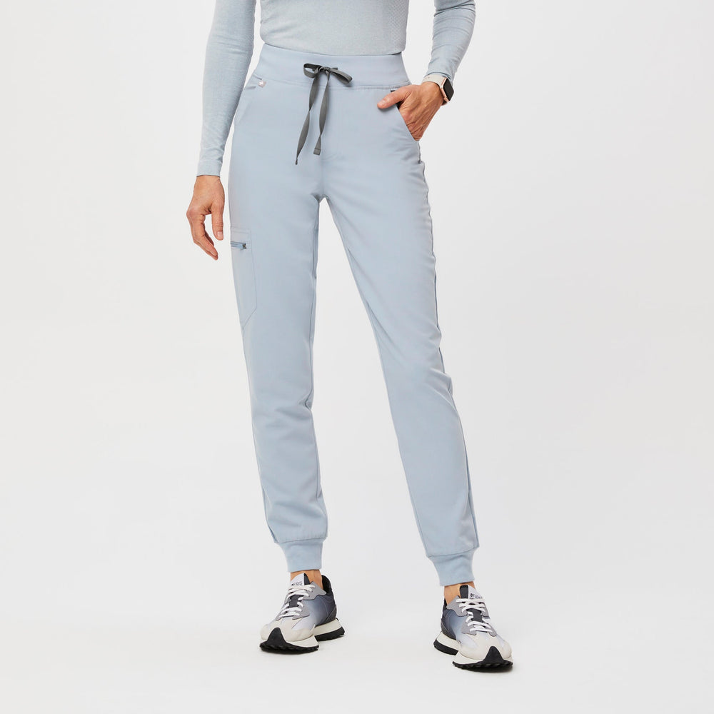 women's Dusty Blue High Waisted Zamora™ - Tall Jogger Scrub Pants