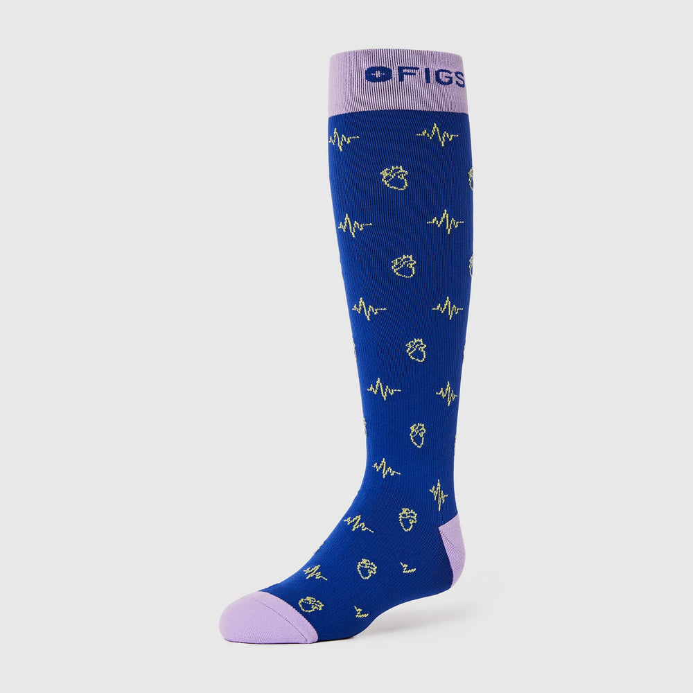 women's Winning Blue Mini Hearts - Compression Socks