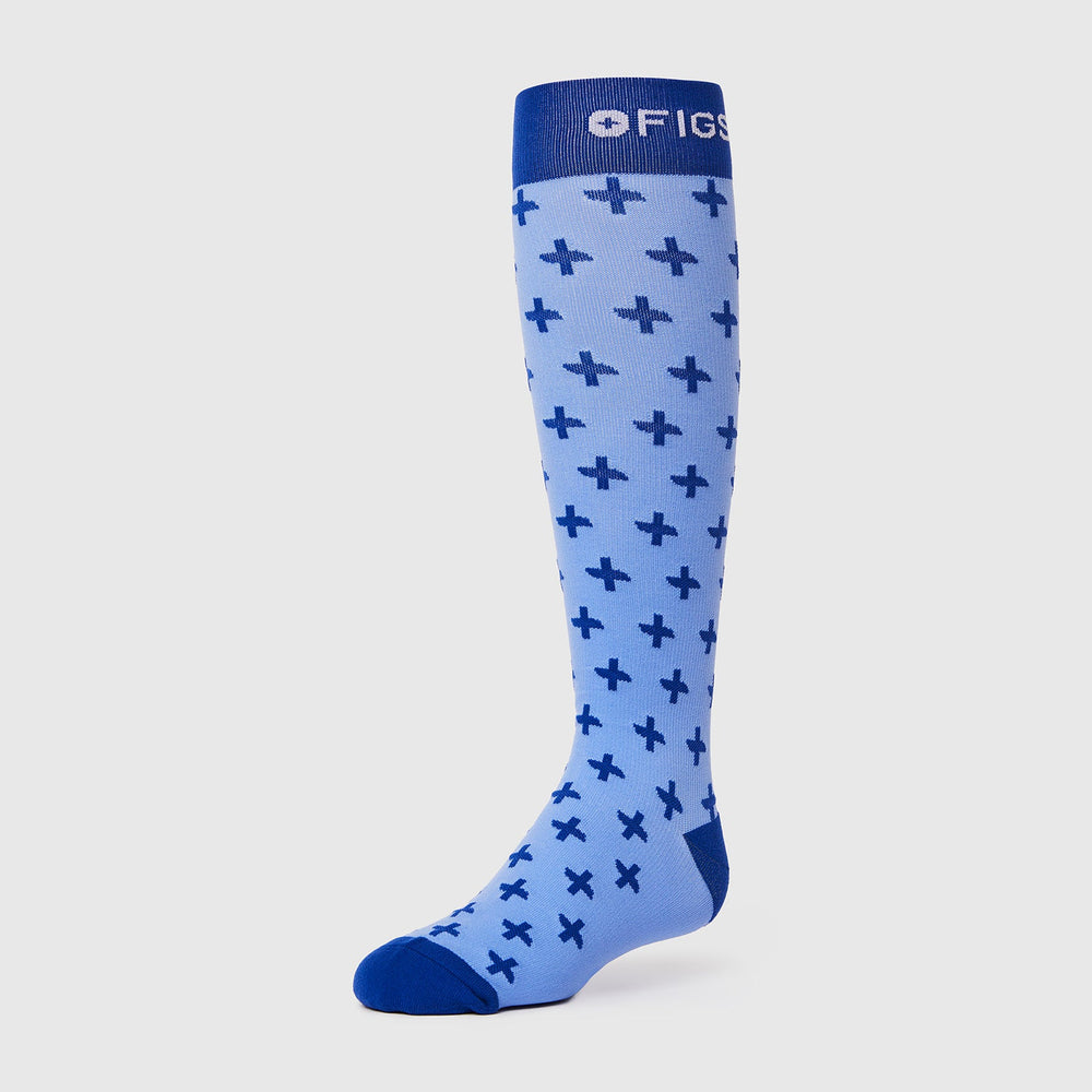 women's Winning Blue Repeat Cross - Compression Socks