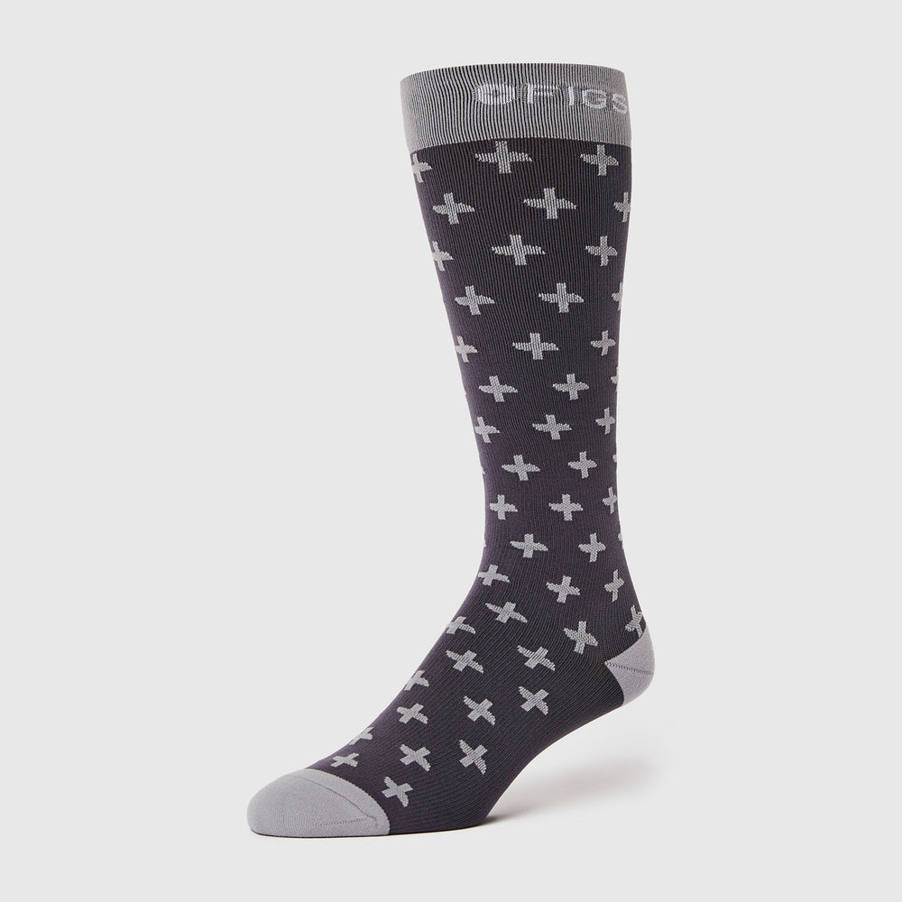 men's Charcoal Repeat Cross - Compression Socks