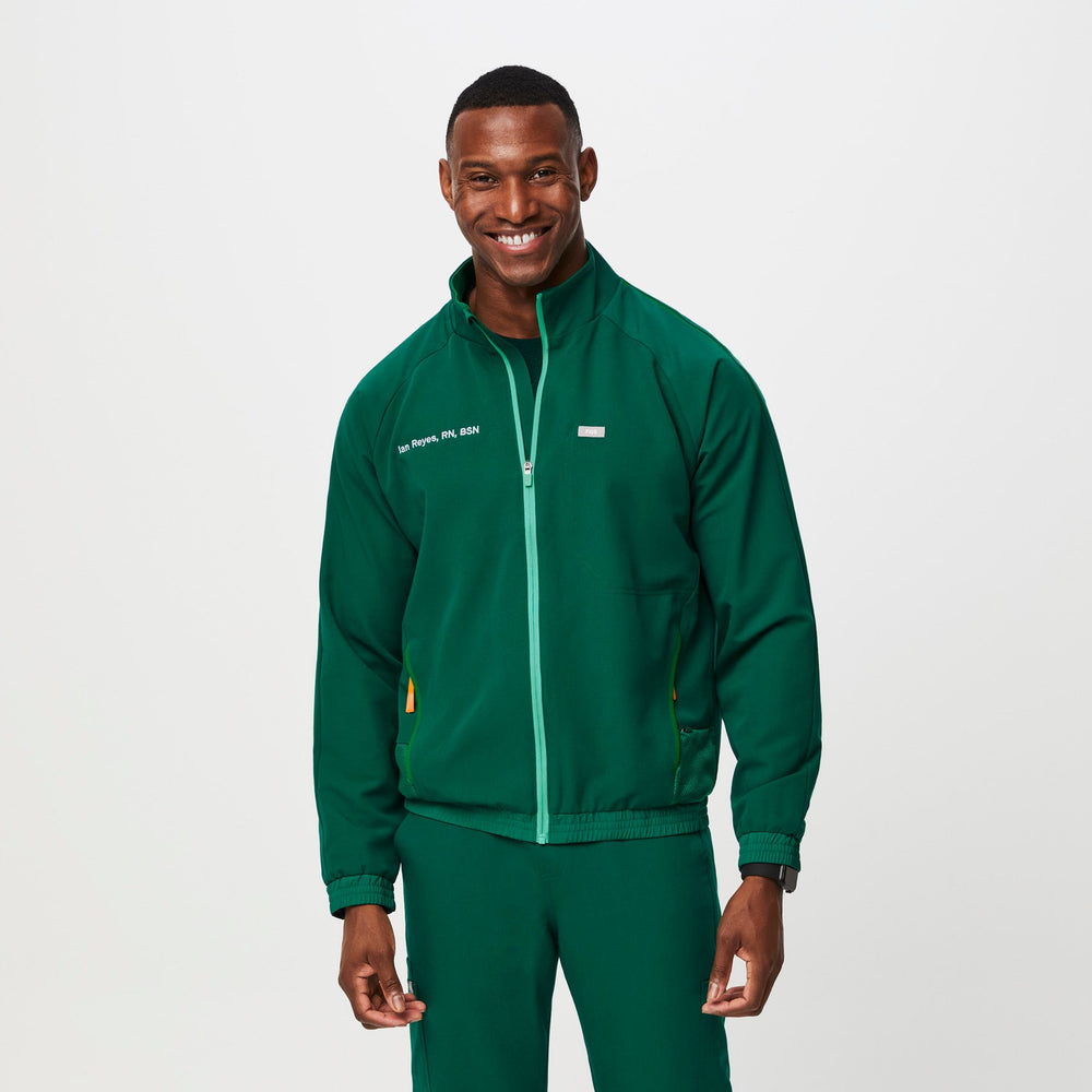 men's Hunter Green Cobaki - Performance Scrub Jacket