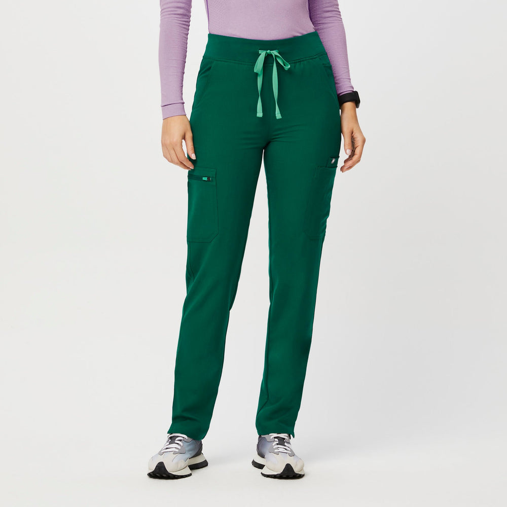 women's Hunter Green Yola™ High Waisted - Petite Skinny Scrub Pants