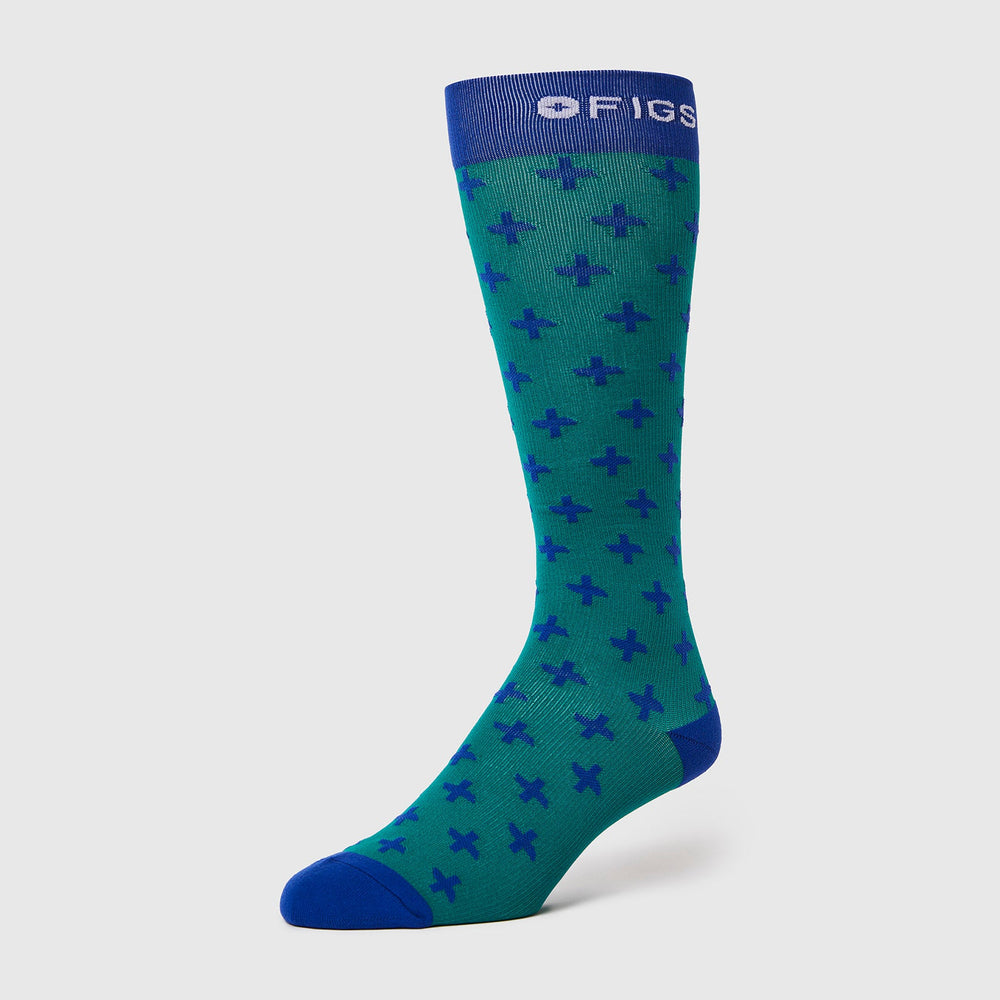 men's Hunter Green Repeat Cross - Compression Socks