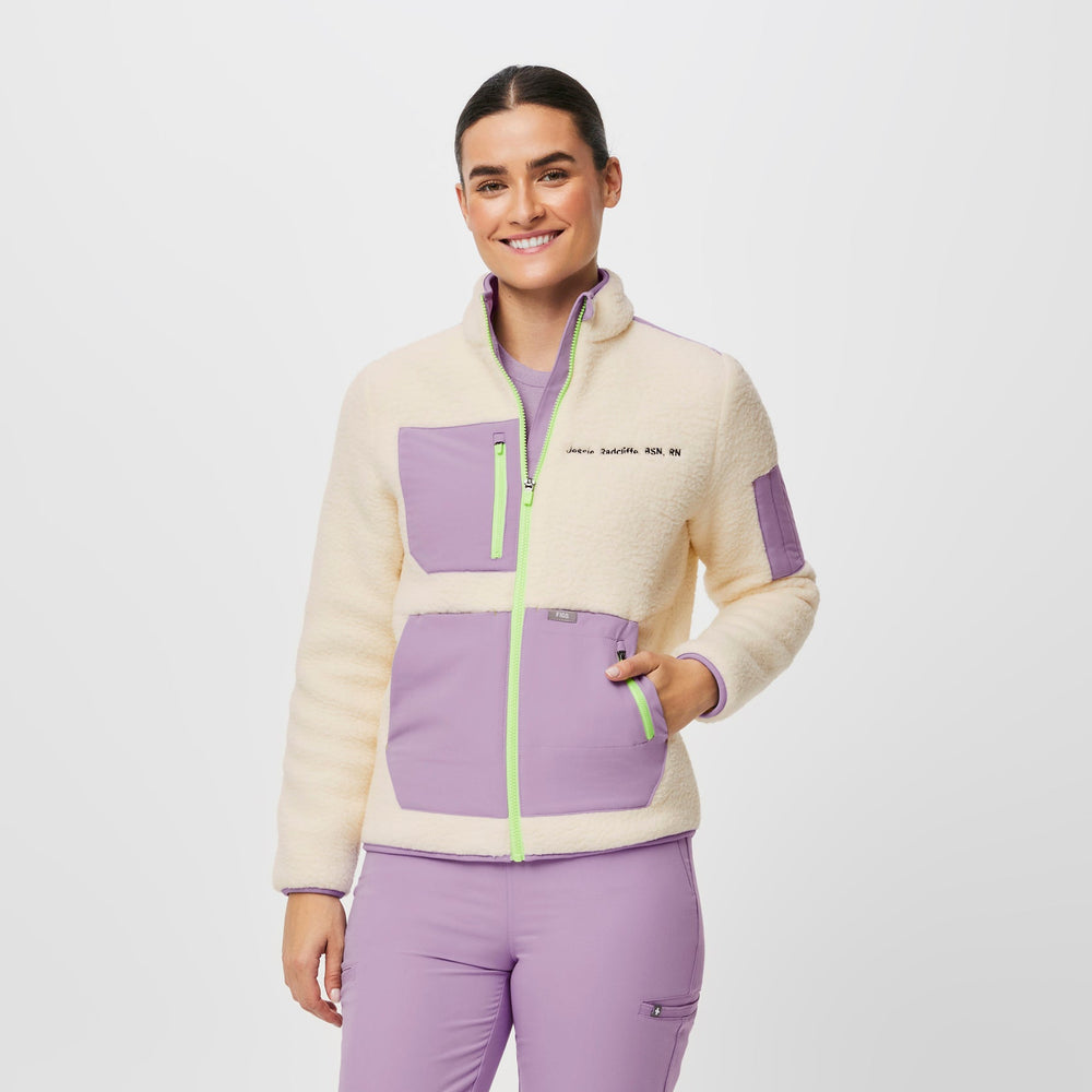 women's Lavender Dew On-Shift™  - Color Blocked Sherpa Jacket