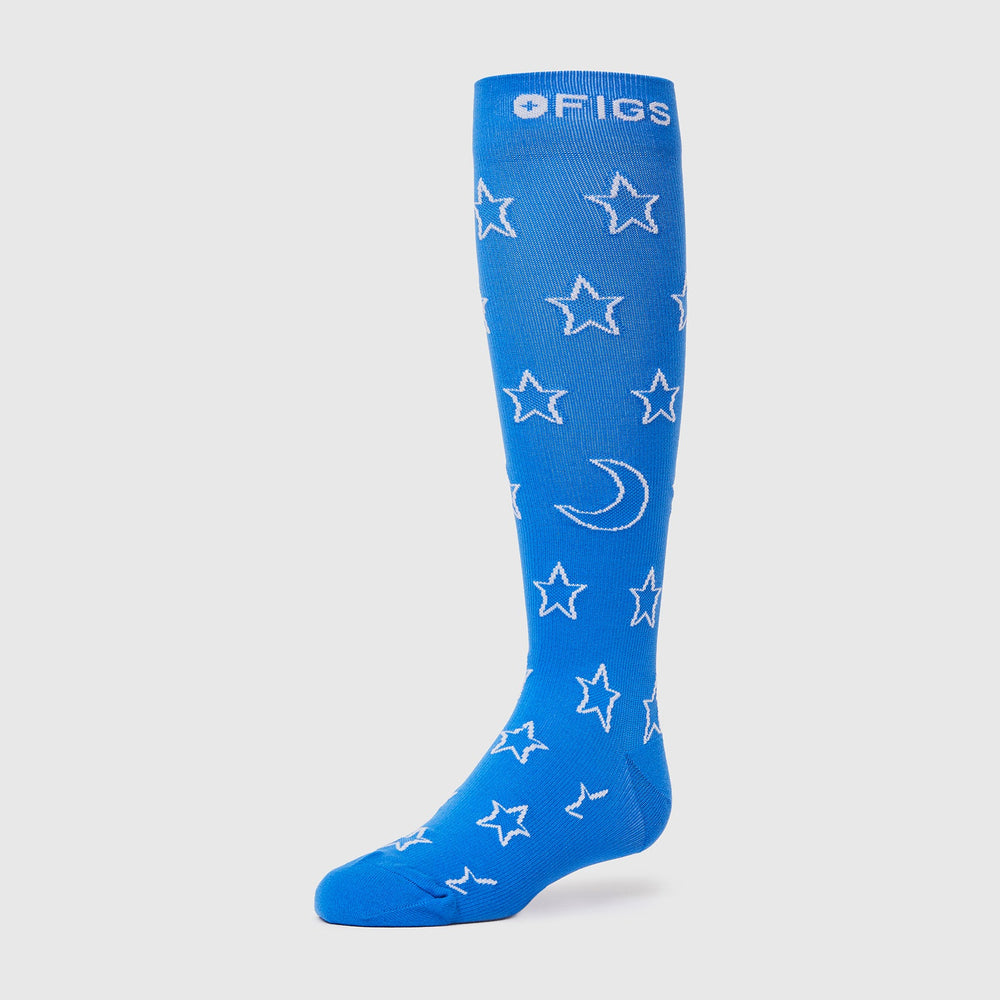 women's Royal Blue Up All Day Up All Night - Compression Socks