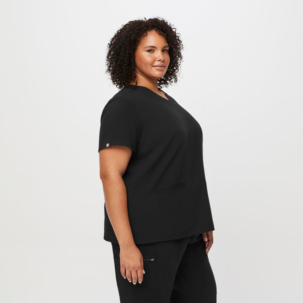 women's Black Casma™- Three-Pocket Scrub Top (3XL - 6XL)