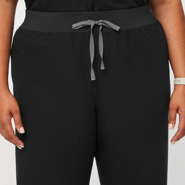 women's Black High Waisted Livingston™ - Petite Basic Scrub Pants (3XL - 6XL)