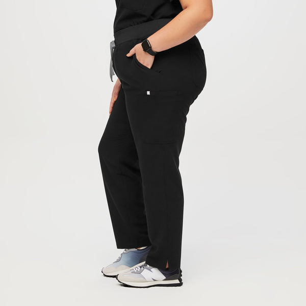 women's Black High Waisted Yola™ - Petite Skinny Scrub Pants (3XL - 6XL)