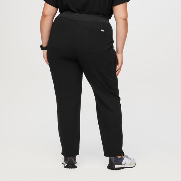 women's Black High Waisted Yola™ - Petite Skinny Scrub Pants (3XL - 6XL)