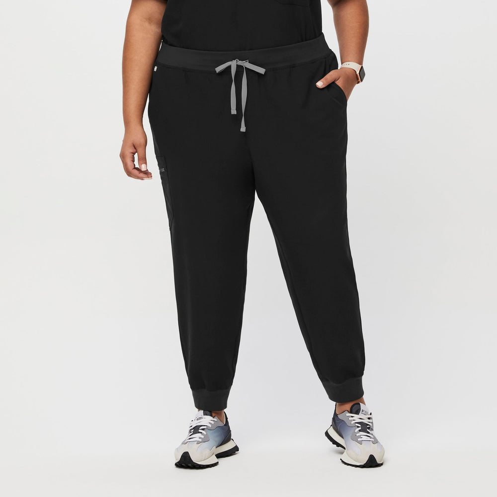 women's Black Zamora™- Petite Jogger Scrub Pants (3XL - 6XL)