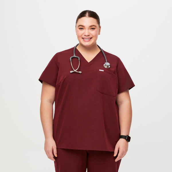 women's Burgundy Catarina™- One-Pocket Scrub Top (3XL - 6XL)