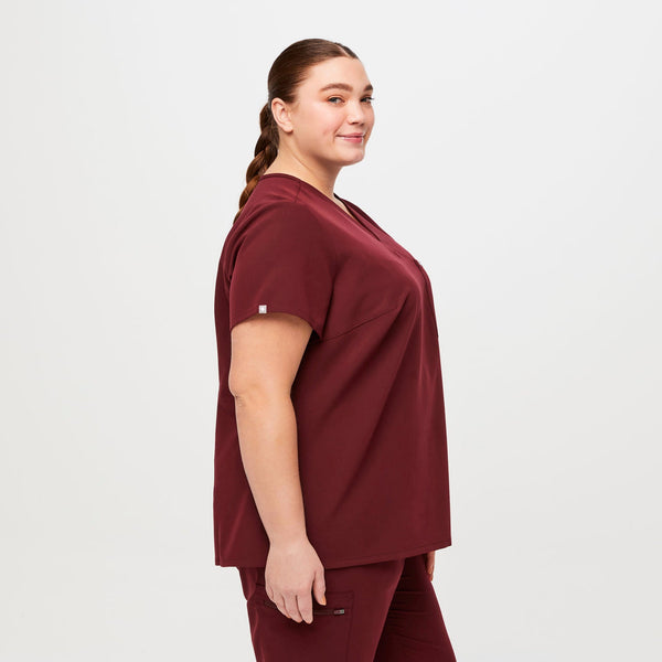 women's Burgundy Catarina™- One-Pocket Scrub Top (3XL - 6XL)