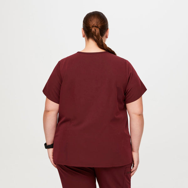 women's Burgundy Catarina™- One-Pocket Scrub Top (3XL - 6XL)