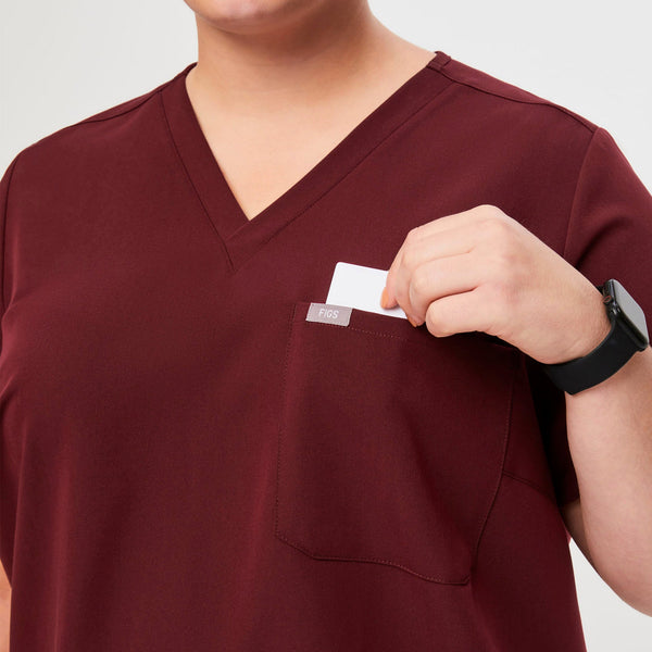 women's Burgundy Catarina™- One-Pocket Scrub Top (3XL - 6XL)