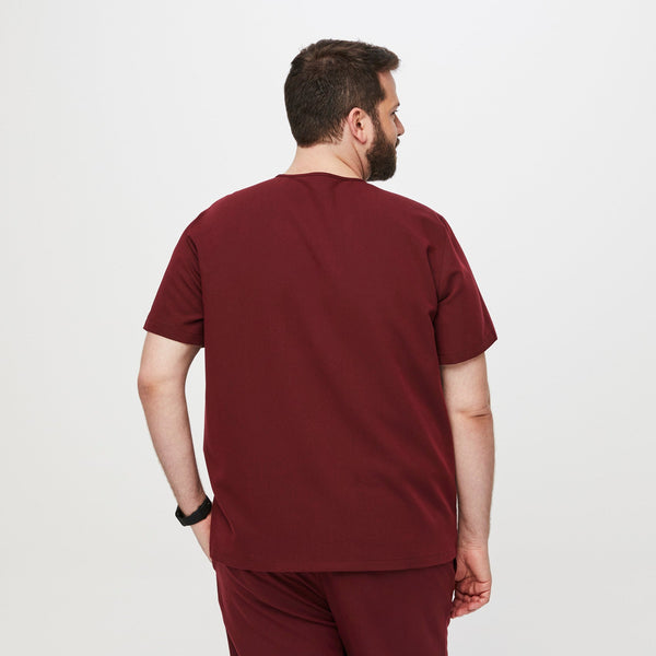 men's Burgundy Leon™- Three-Pocket Scrub Top (3XL - 6XL)