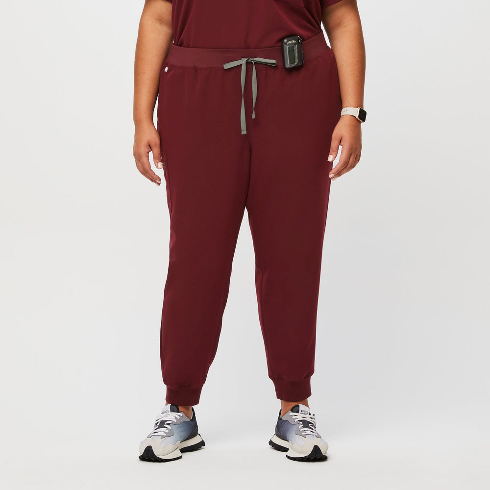 women's Burgundy Zamora™ - Jogger Scrub Pants (3XL - 6XL)