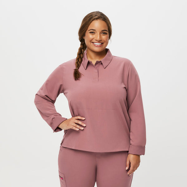 women's Mauve Nala - Longsleeve ScrubPolo™