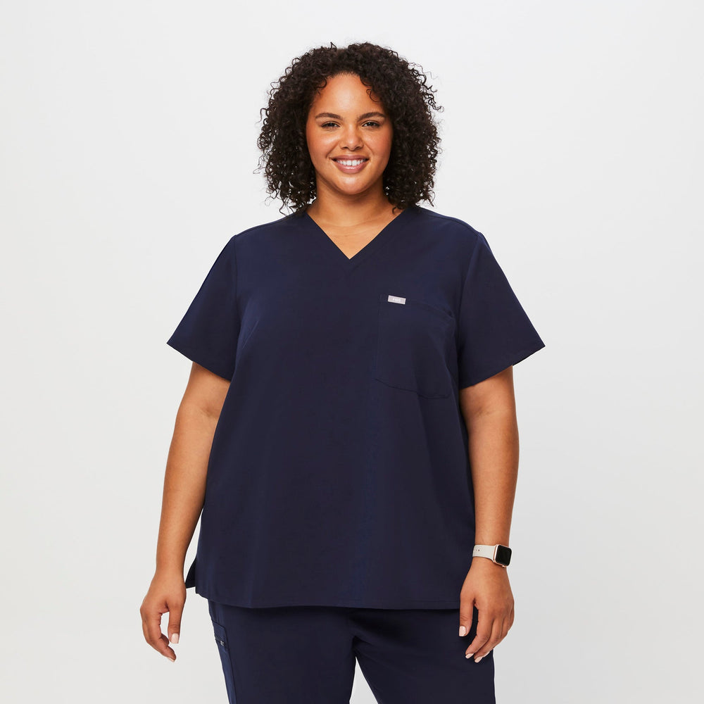 women's Navy Catarina™- One-Pocket Scrub Top (3XL - 6XL)