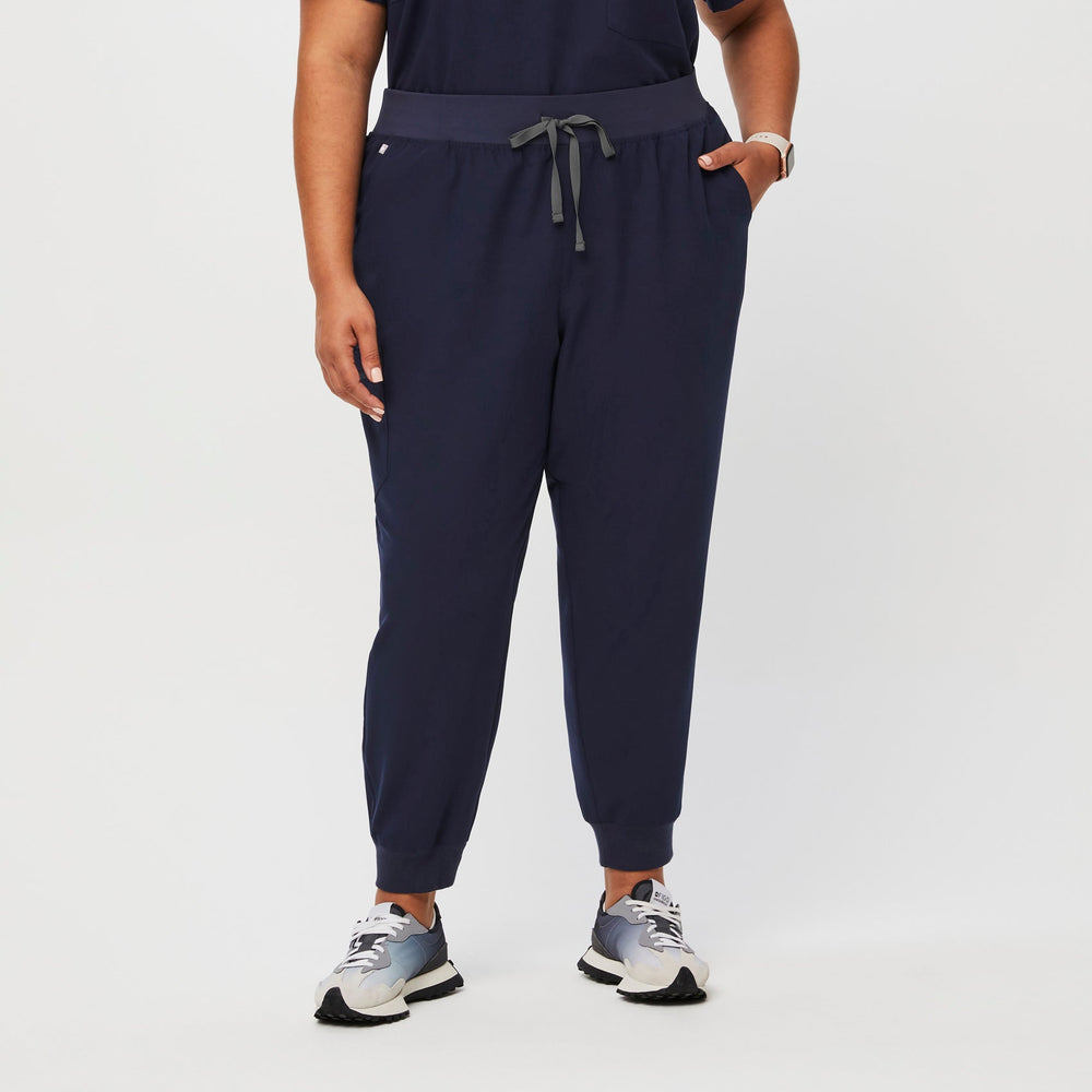 women's Navy High Waisted Zamora™ - Jogger Scrub Pants (3XL - 6XL)