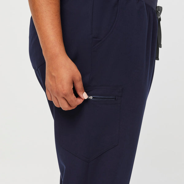 women's Navy High Waisted Zamora™ - Petite Jogger Scrub Pants (3XL - 6XL)