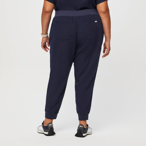 women's Navy High Waisted Zamora™ - Petite Jogger Scrub Pants (3XL - 6XL)