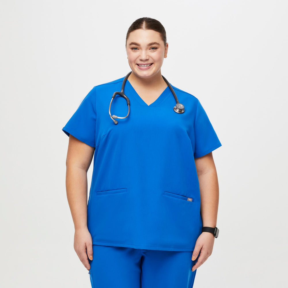 women's Royal Blue Casma™- Three-Pocket Scrub Top (3XL - 6XL)