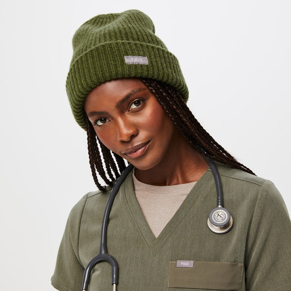 Heather Olive Oversized Beanie