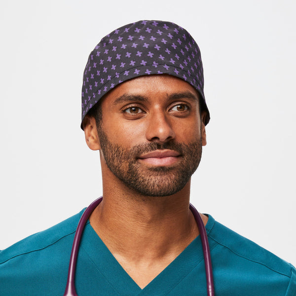 Black Repeat Cross Modern - Classic Scrub Cap