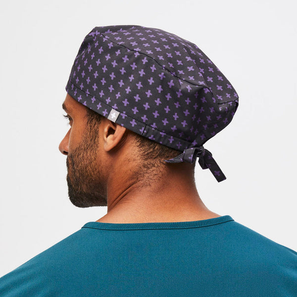 Black Repeat Cross Modern - Classic Scrub Cap