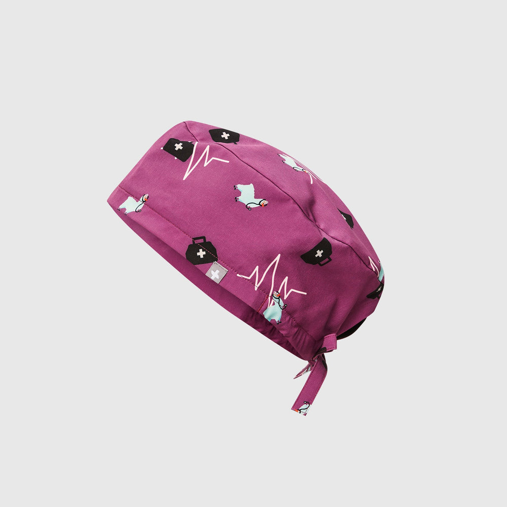 Bright Fuchsia Trauma Llama Modern - Classic Scrub Cap