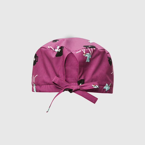 Bright Fuchsia Trauma Llama Modern - Classic Scrub Cap