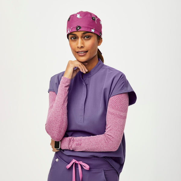 Bright Fuchsia Trauma Llama Modern - Classic Scrub Cap