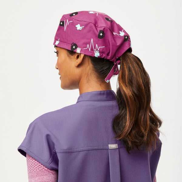 Bright Fuchsia Trauma Llama Modern - Classic Scrub Cap