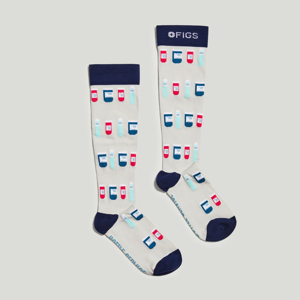 women's Cool Grey Bottle Service - Compression Socks