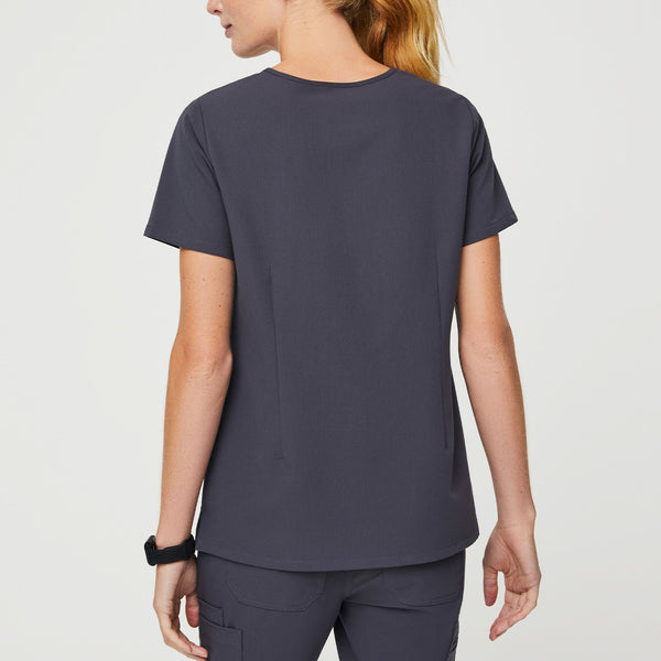 women's Charcoal Casma™ - Three-Pocket Scrub Top