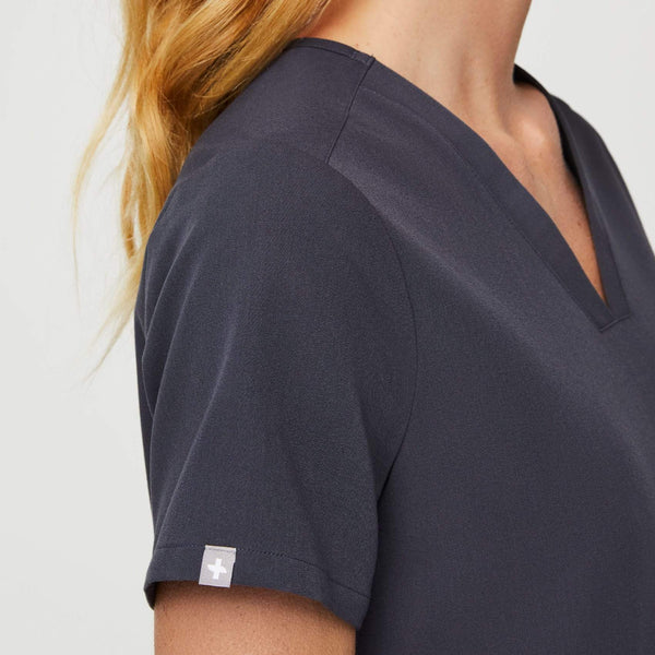 women's Charcoal Casma™ - Three-Pocket Scrub Top