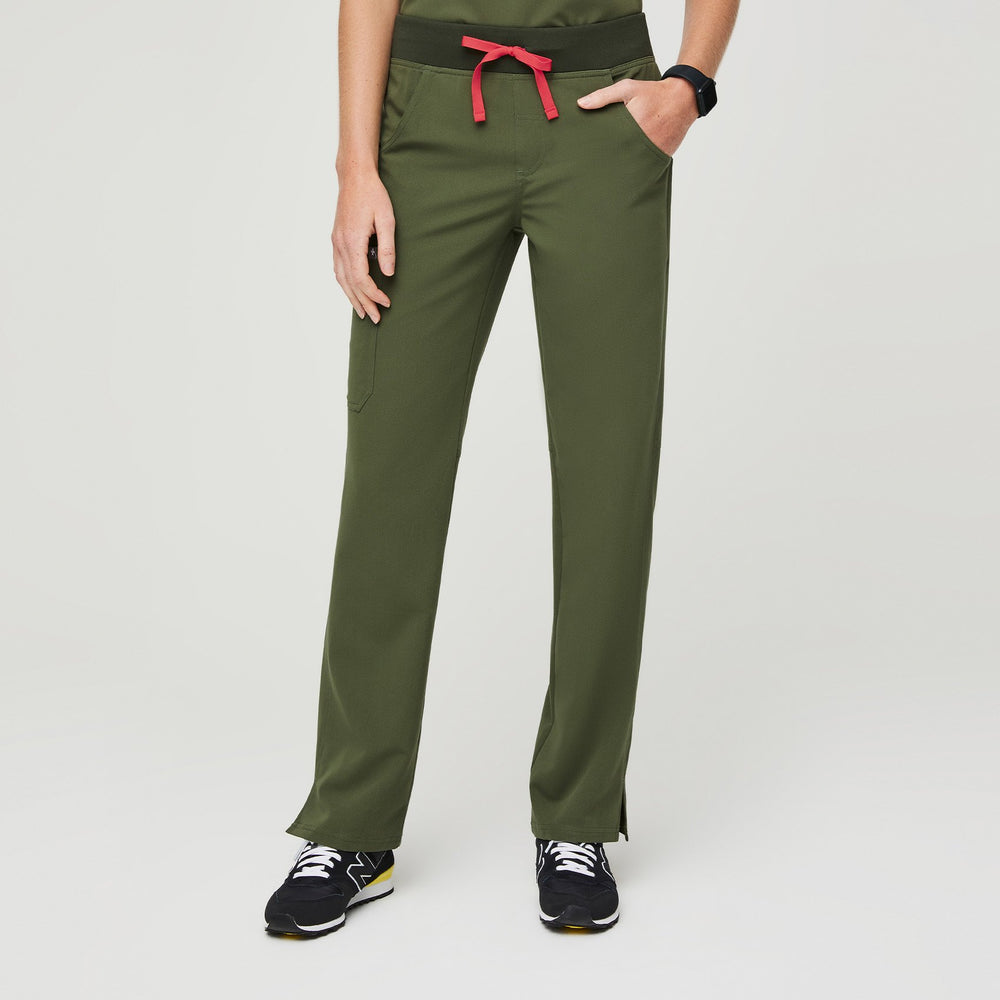 women's Dark Olive Kade - Cargo Scrub Pants