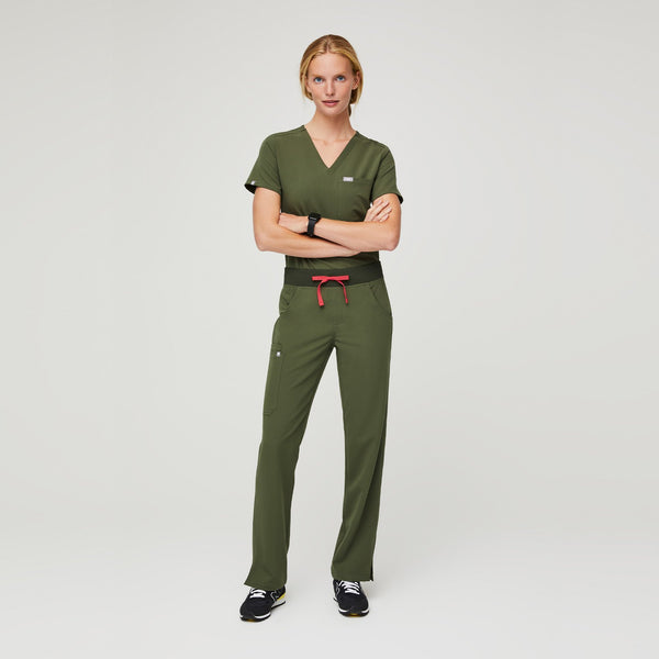 women's Dark Olive Kade - Cargo Scrub Pants