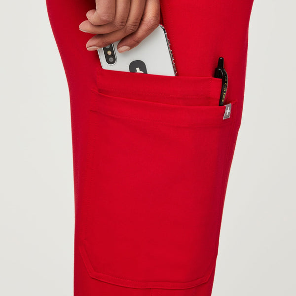 women's Pop Red Kade - Petite Cargo Scrub Pants