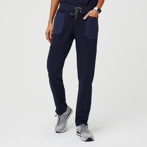 women's Navy Mundri - Slim Scrub Pants