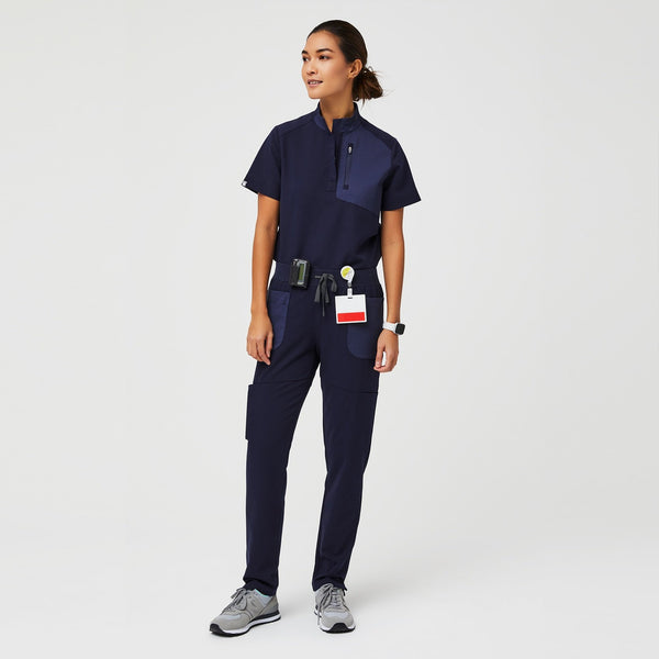 women's Navy Mundri - Slim Scrub Pants