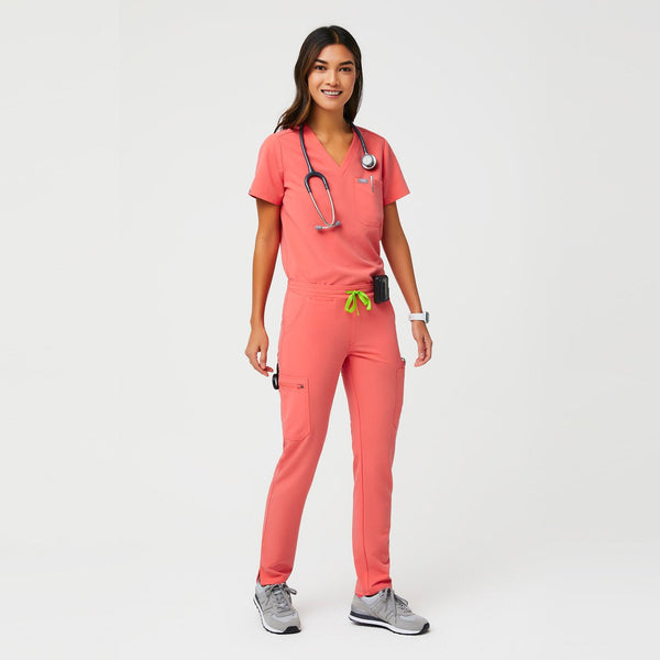 women's Hot Coral Yola™ - Tall Skinny Scrub Pants