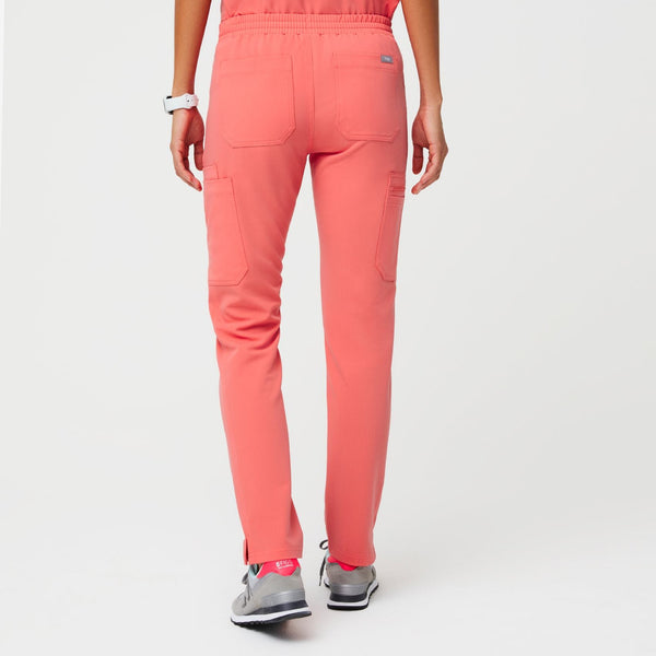 women's Hot Coral Yola™ - Petite Skinny Scrub Pants