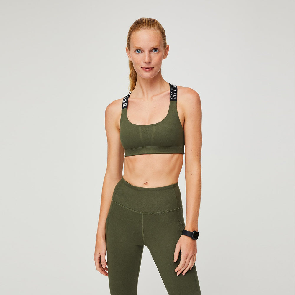 Women's Dark Olive 300 Performance Sports Bra