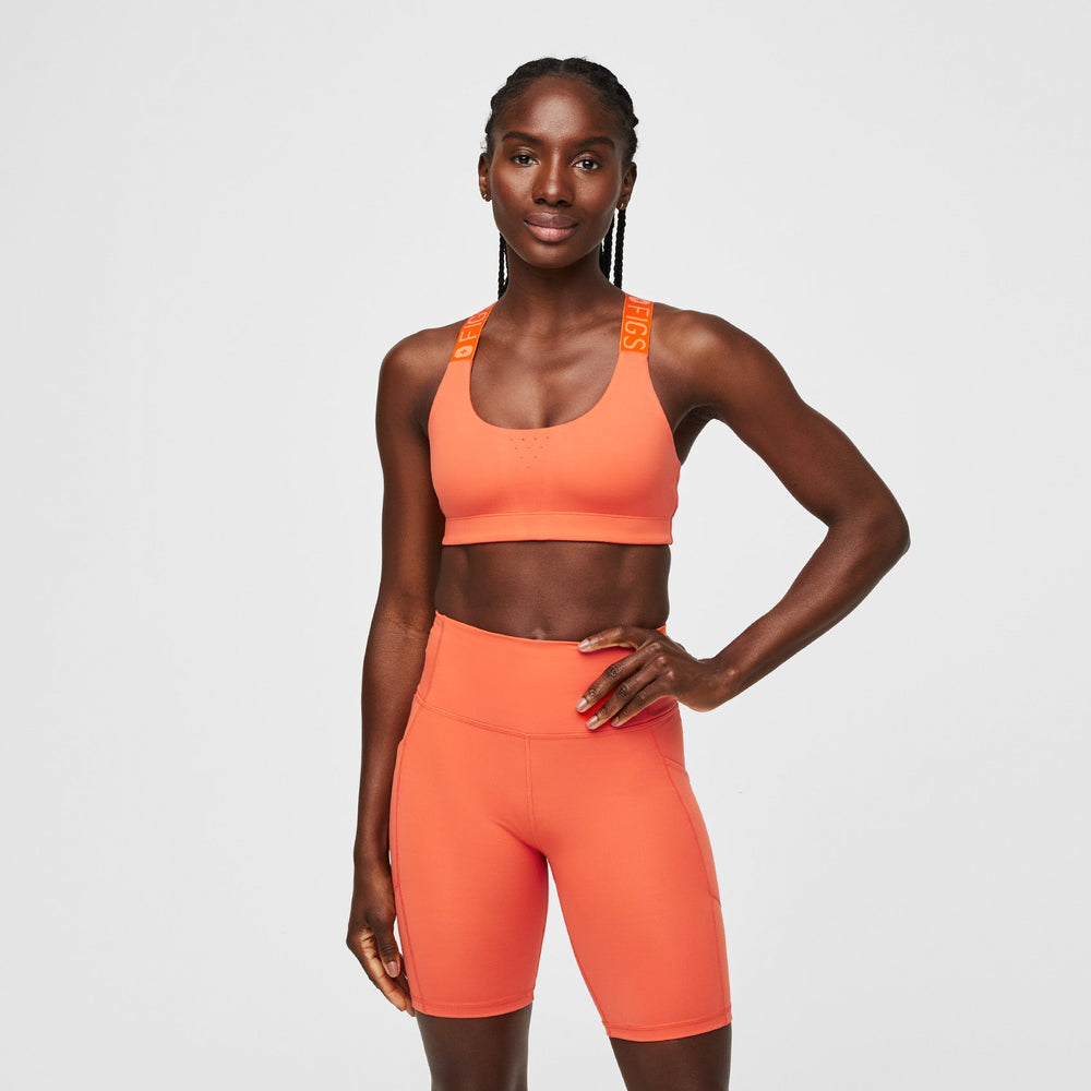 women's Sunset Orange Performance Underscrub Sport Bra